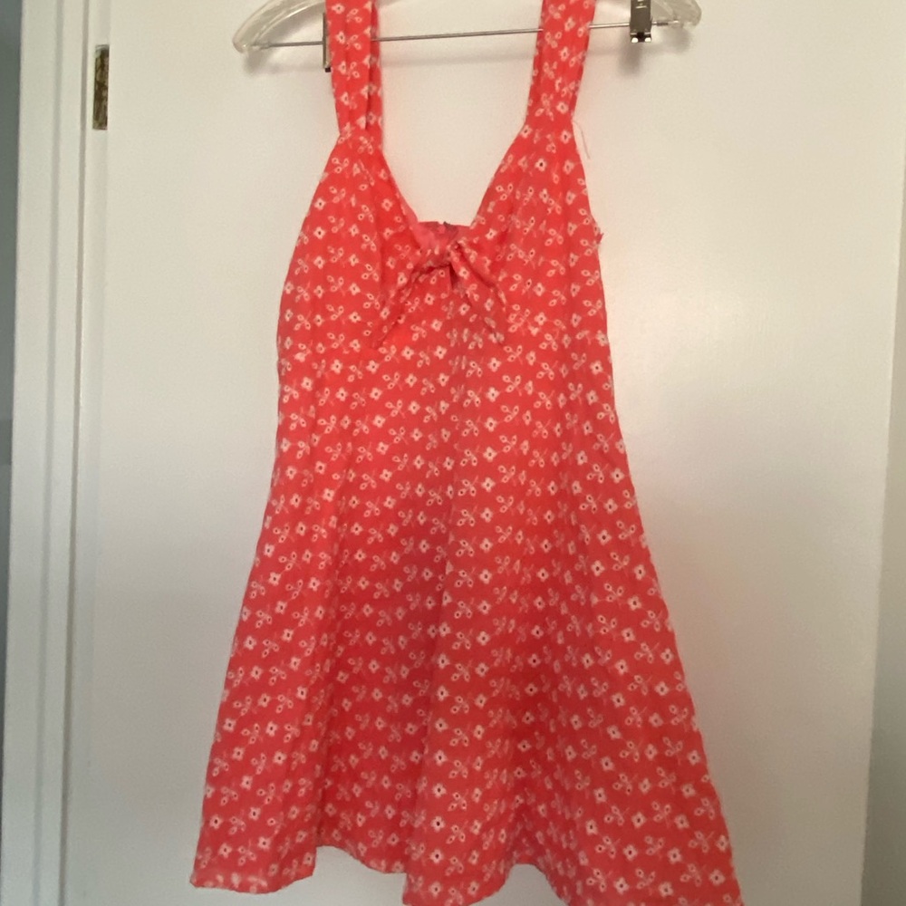 Blue Rain Coral and White Halter Sundress
